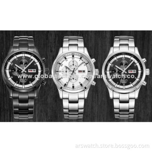 Chronograph Wristwatches, 361L Stainless Steel Case, 5ATM Waterproof